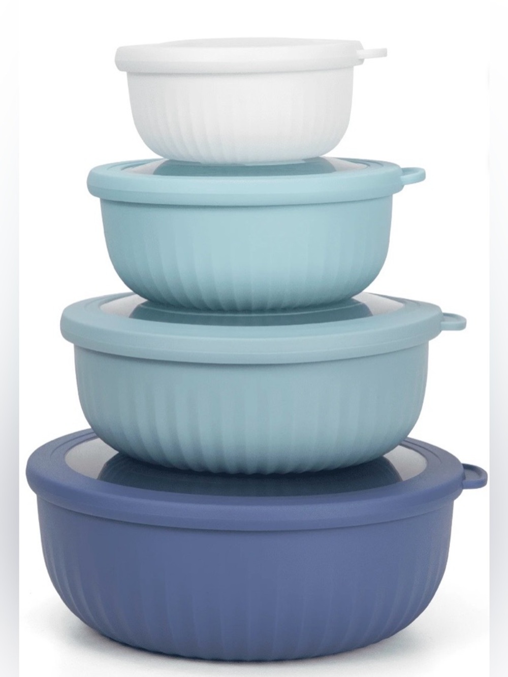 New GPED 8 Piece Stackable Mixing Food Storage Bowl With Lids Set